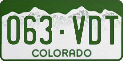 CO license plate 063VDT