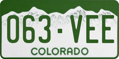 CO license plate 063VEE