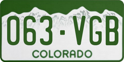 CO license plate 063VGB