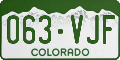 CO license plate 063VJF