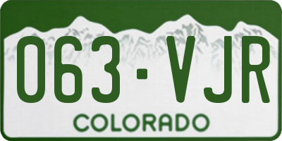 CO license plate 063VJR