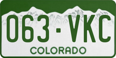 CO license plate 063VKC
