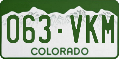 CO license plate 063VKM