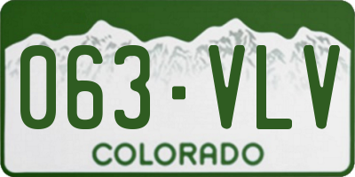 CO license plate 063VLV