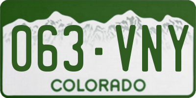 CO license plate 063VNY