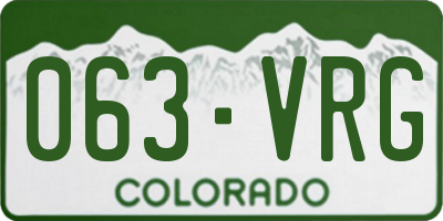 CO license plate 063VRG