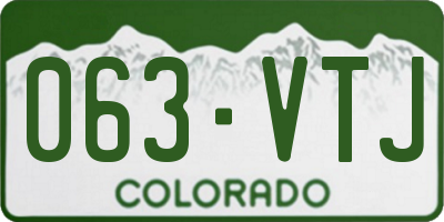CO license plate 063VTJ