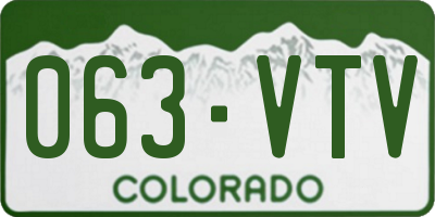 CO license plate 063VTV