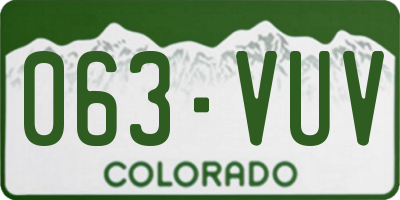 CO license plate 063VUV