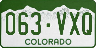 CO license plate 063VXQ