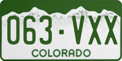CO license plate 063VXX