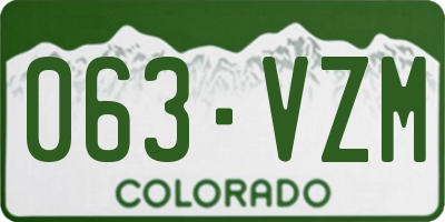 CO license plate 063VZM