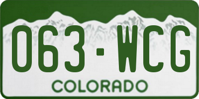 CO license plate 063WCG