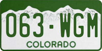 CO license plate 063WGM