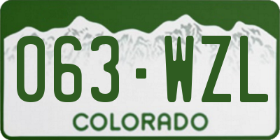 CO license plate 063WZL