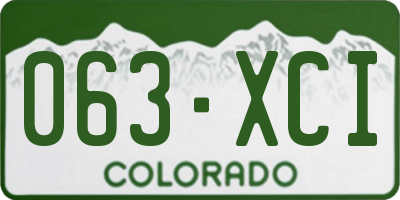 CO license plate 063XCI