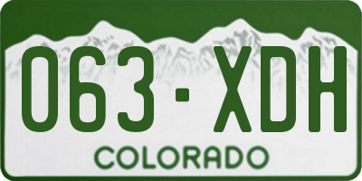 CO license plate 063XDH