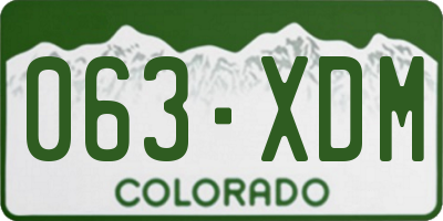 CO license plate 063XDM