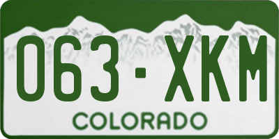 CO license plate 063XKM