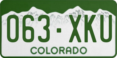 CO license plate 063XKU