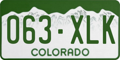 CO license plate 063XLK