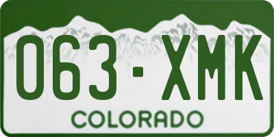 CO license plate 063XMK