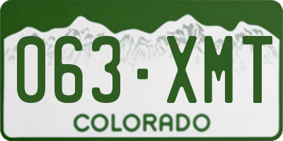 CO license plate 063XMT
