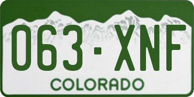 CO license plate 063XNF