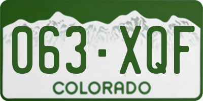 CO license plate 063XQF