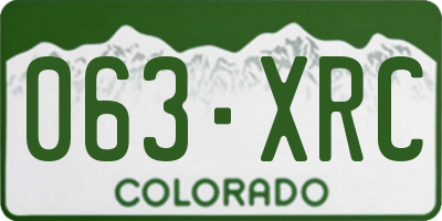 CO license plate 063XRC