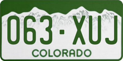 CO license plate 063XUJ