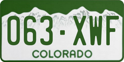 CO license plate 063XWF