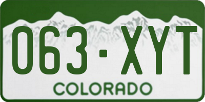 CO license plate 063XYT