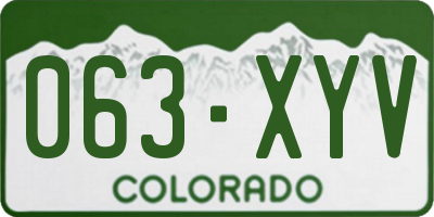 CO license plate 063XYV
