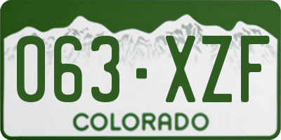 CO license plate 063XZF