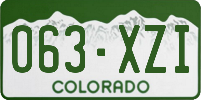 CO license plate 063XZI