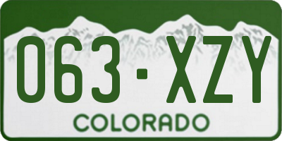 CO license plate 063XZY