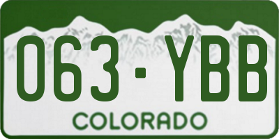 CO license plate 063YBB
