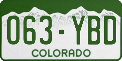 CO license plate 063YBD