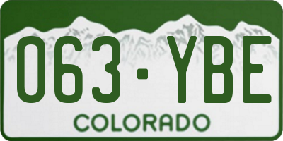 CO license plate 063YBE