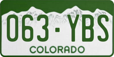 CO license plate 063YBS