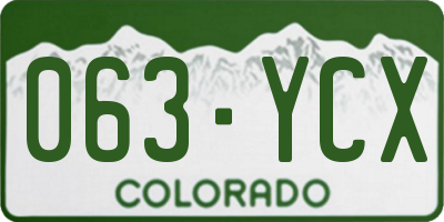 CO license plate 063YCX