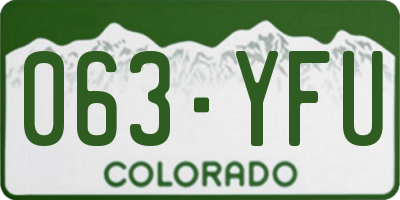 CO license plate 063YFU