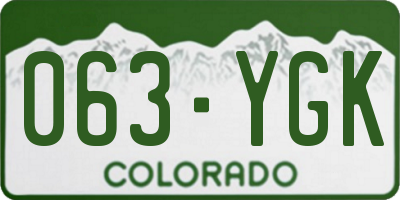 CO license plate 063YGK