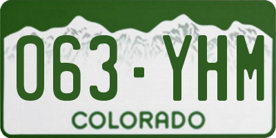 CO license plate 063YHM