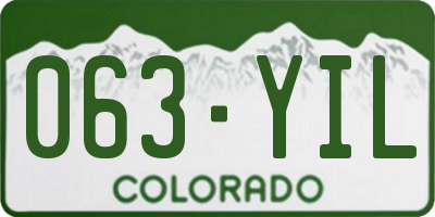 CO license plate 063YIL