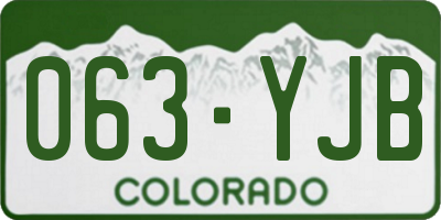 CO license plate 063YJB
