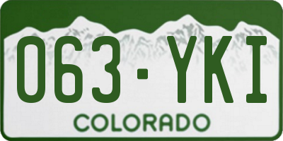 CO license plate 063YKI