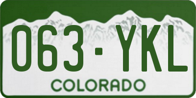 CO license plate 063YKL