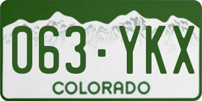 CO license plate 063YKX